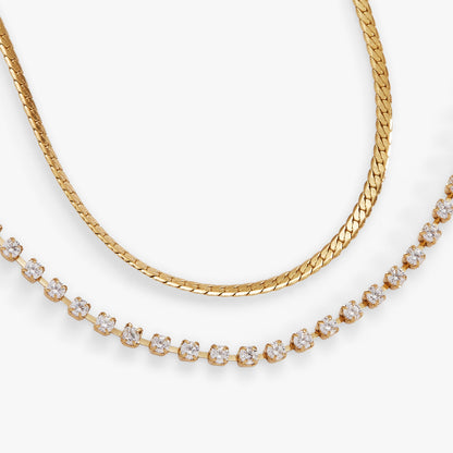 Double Strand Crystal Tennis Chain Bracelet