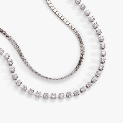 Double Strand Crystal Tennis Chain Bracelet