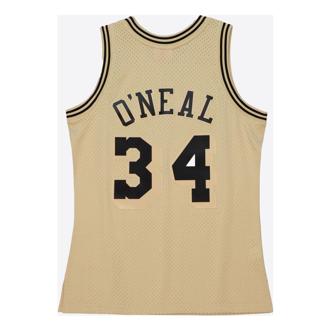 Men's Mitchell & Ness Khaki Black Swingman Jersey Lakers 1996 Shaquille O'Neal