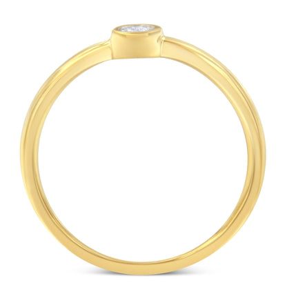 14K Yellow Gold Plated .925 Sterling Silver Miracle Set Diamond Ring (1/20 Cttw, J-K Color, I1-I2 Clarity)