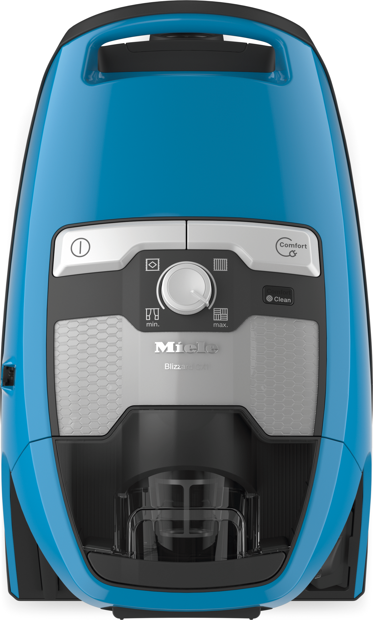 Miele Blizzard CX1 Turboteam Powerline Tech Blue Vacuum Canister in Tech Blue