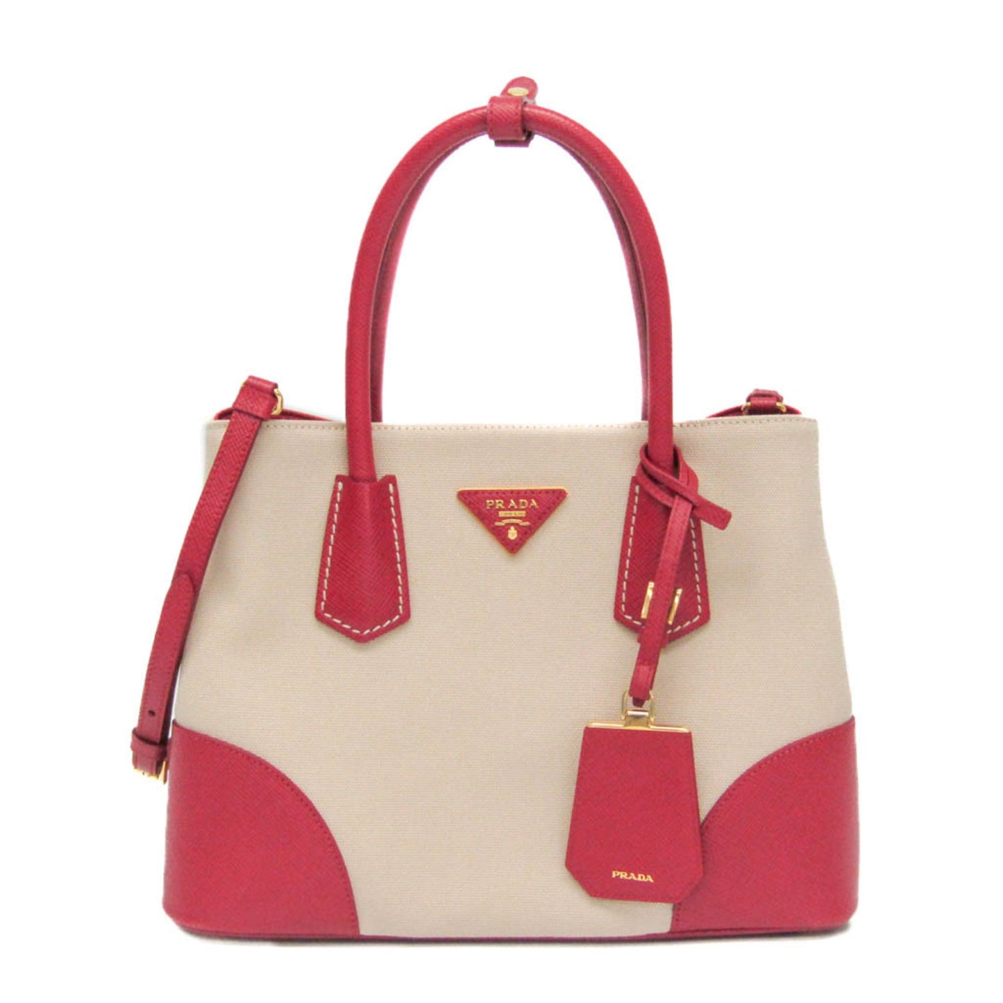 Prada Canvas & Leather Shoulder Bag