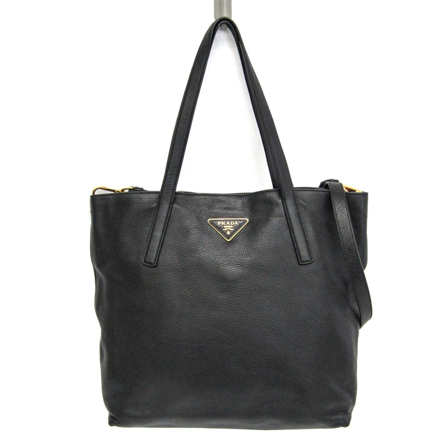 Prada Triangle Logo · Leather Tote