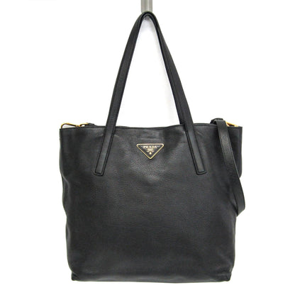 Prada Triangle Logo · Leather Tote