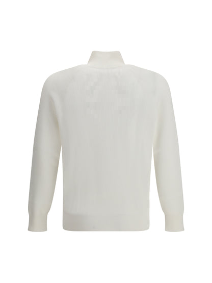 Cotton Sweater With High Neckline