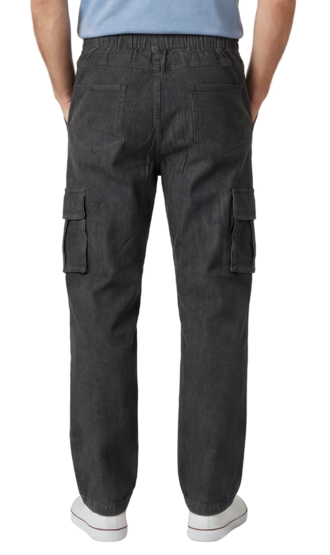 Men’s Double Cargo Pocket Pull-On Jeans – Rugged Cargo Pants in Cotton Blend Fabric