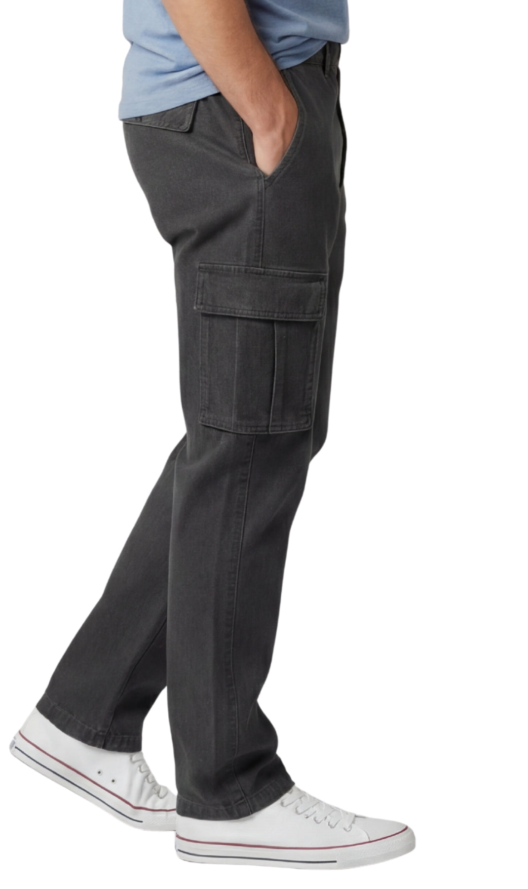 Men’s Double Cargo Pocket Pull-On Jeans – Rugged Cargo Pants in Cotton Blend Fabric