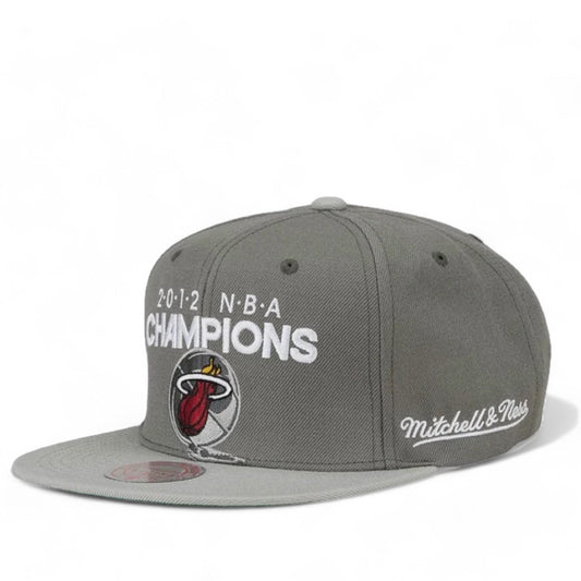 Men's Mitchell & Ness NBA 2012 Champs Snapback Hwc Heat - Black-Grey