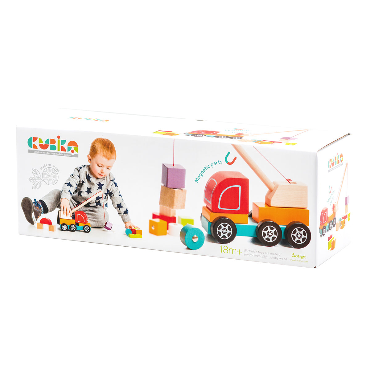 Wise Elk/Cubika Wooden toy - Crane Truck by Fainotoys