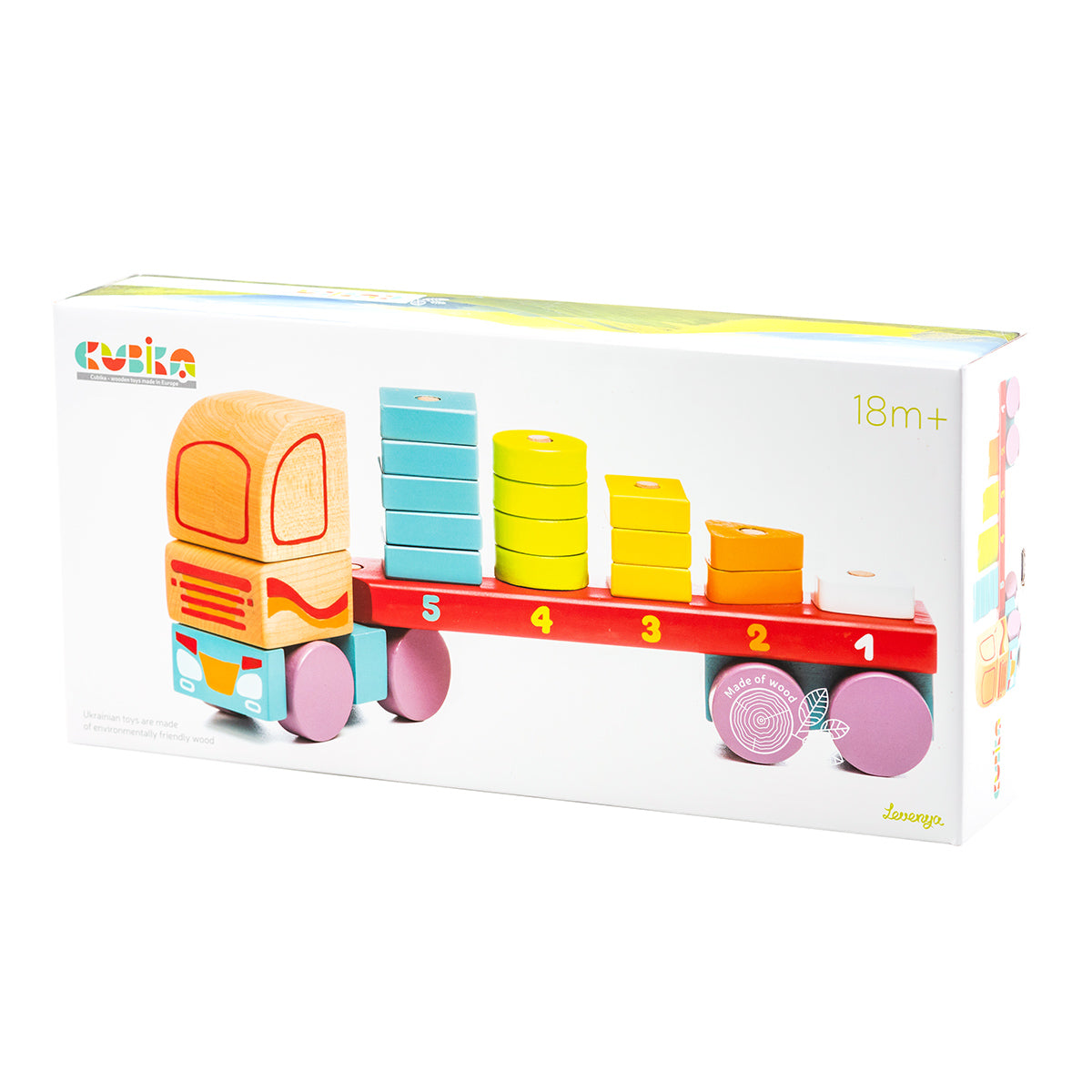 Wise Elk/Cubika Wooden toy - Truck with Bricks LM-13 by Fainotoys