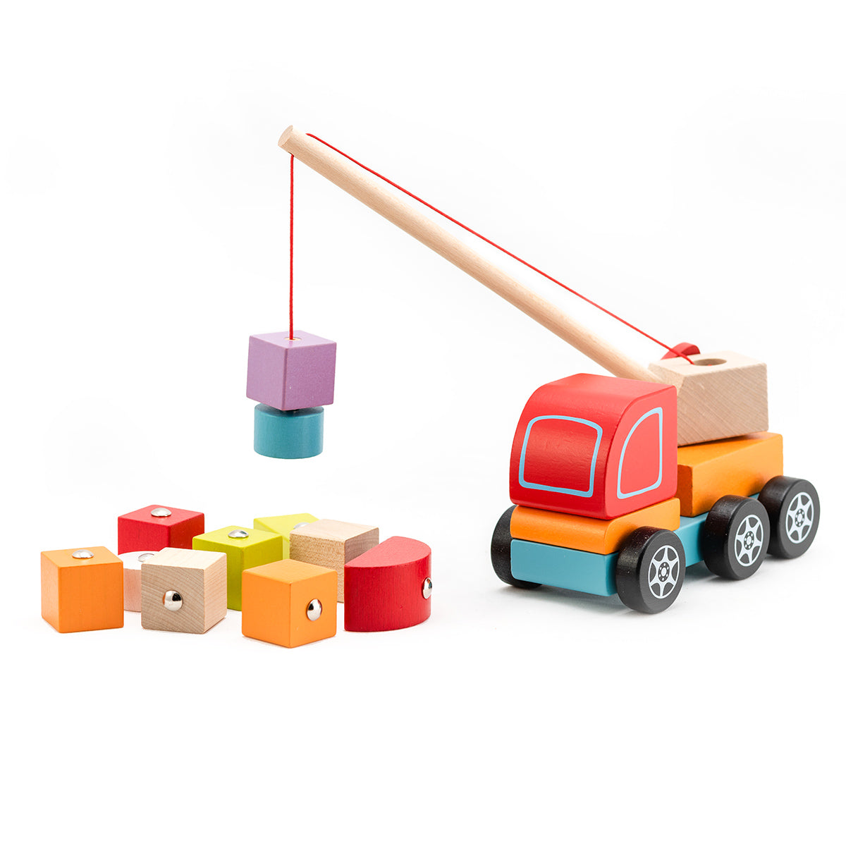 Wise Elk/Cubika Wooden toy - Crane Truck by Fainotoys