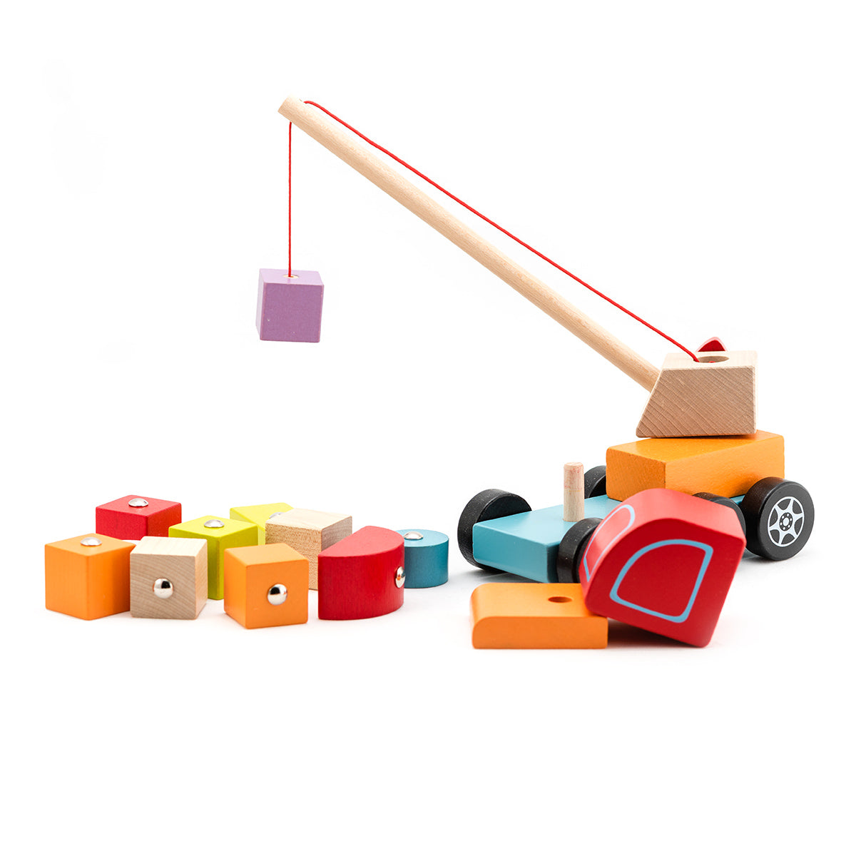 Wise Elk/Cubika Wooden toy - Crane Truck by Fainotoys