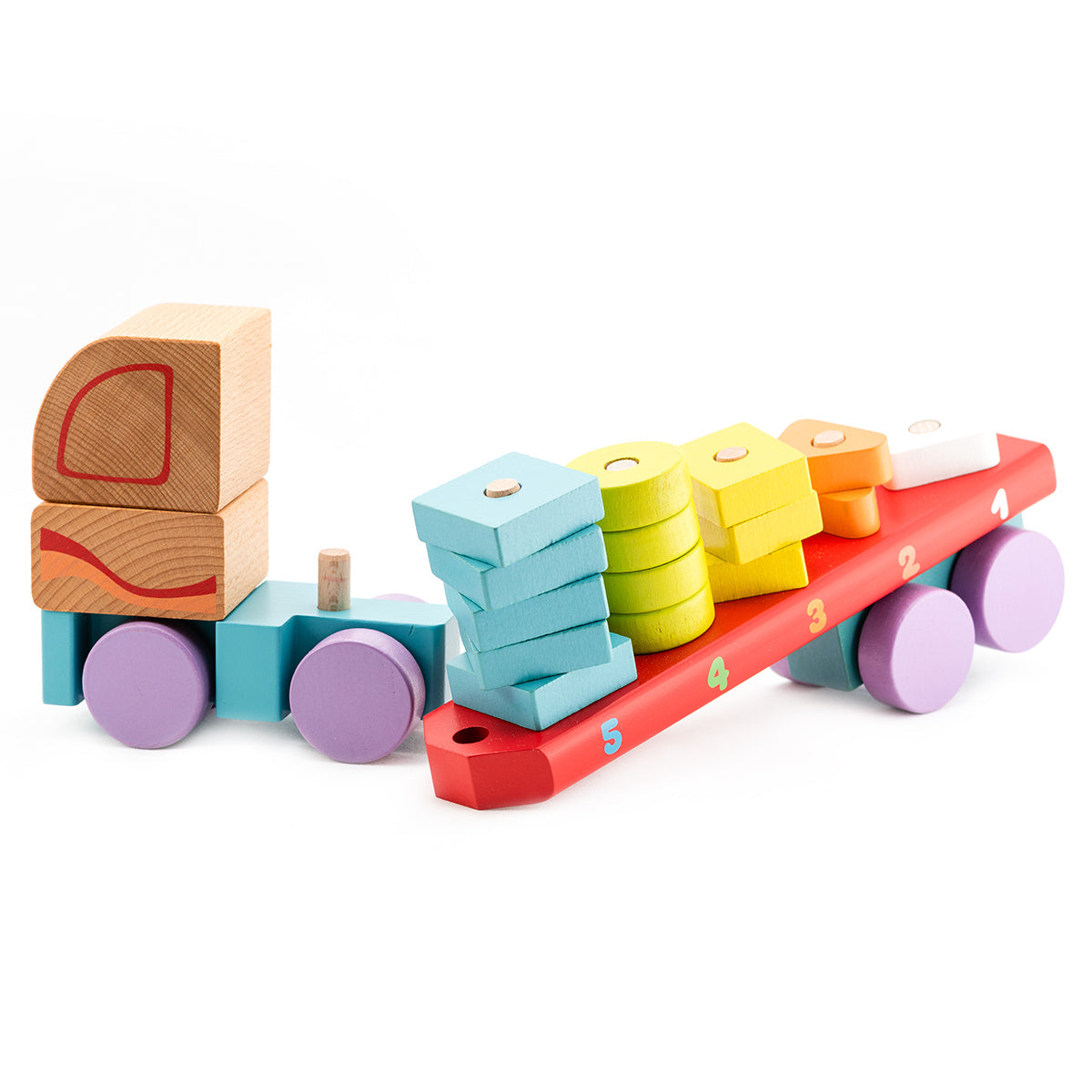Wise Elk/Cubika Wooden toy - Truck with Bricks LM-13 by Fainotoys