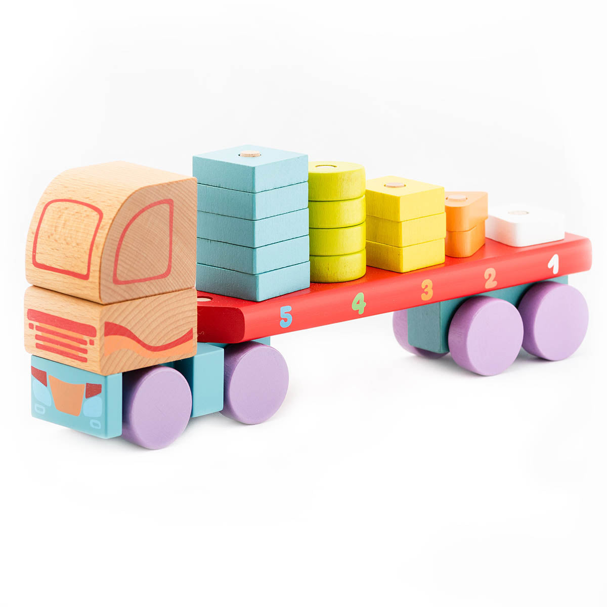 Wise Elk/Cubika Wooden toy - Truck with Bricks LM-13 by Fainotoys