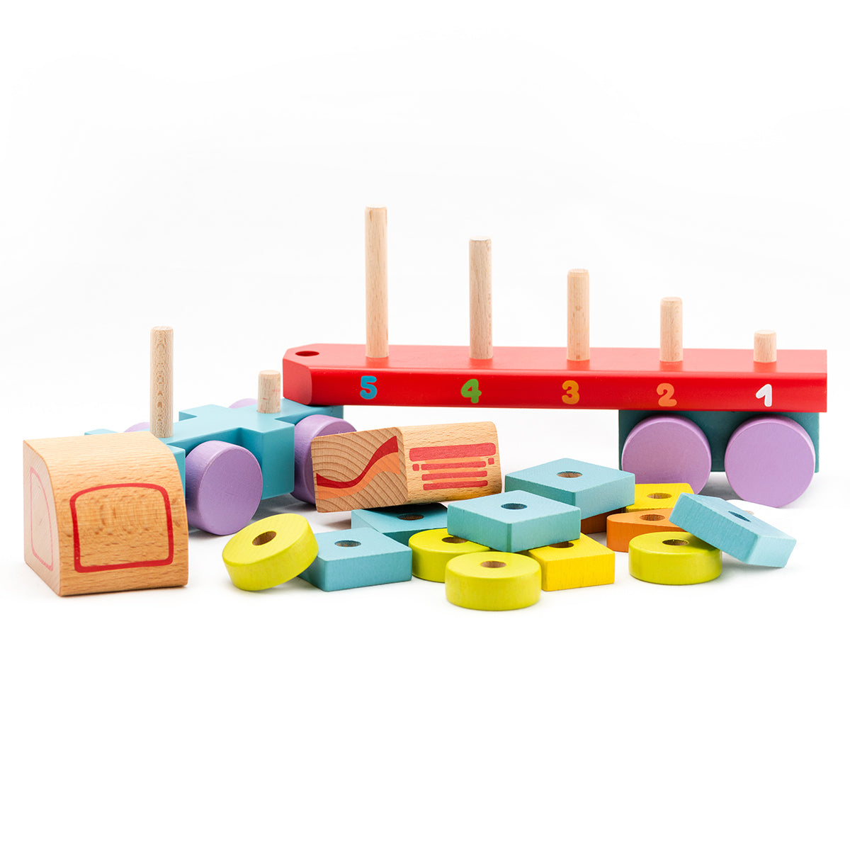 Wise Elk/Cubika Wooden toy - Truck with Bricks LM-13 by Fainotoys