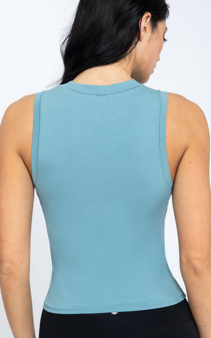 Airlite Cotton Mock Neck Tank