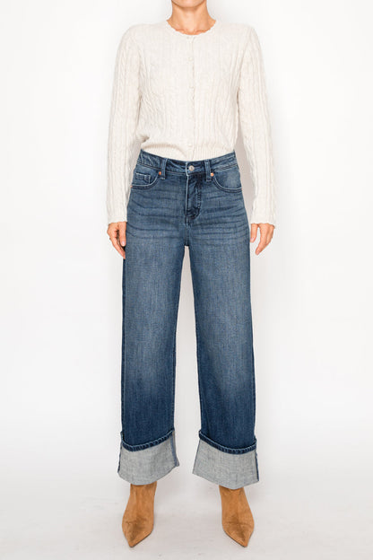 Tummy Control High Rise A-wide Jeans