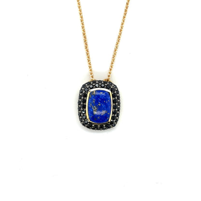 Natural Blue Lapis Lazuli Pendant Necklace