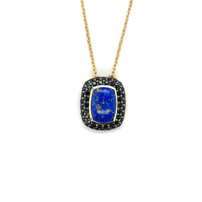 Natural Blue Lapis Lazuli Pendant Necklace