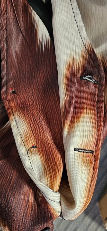 Baha Ranch Vintage Western Cowboy Collage Men's Sleeveless Suit Vest