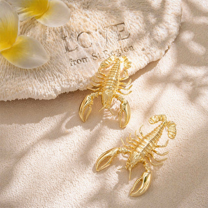 Goldtone Lobster Dangle Earrings