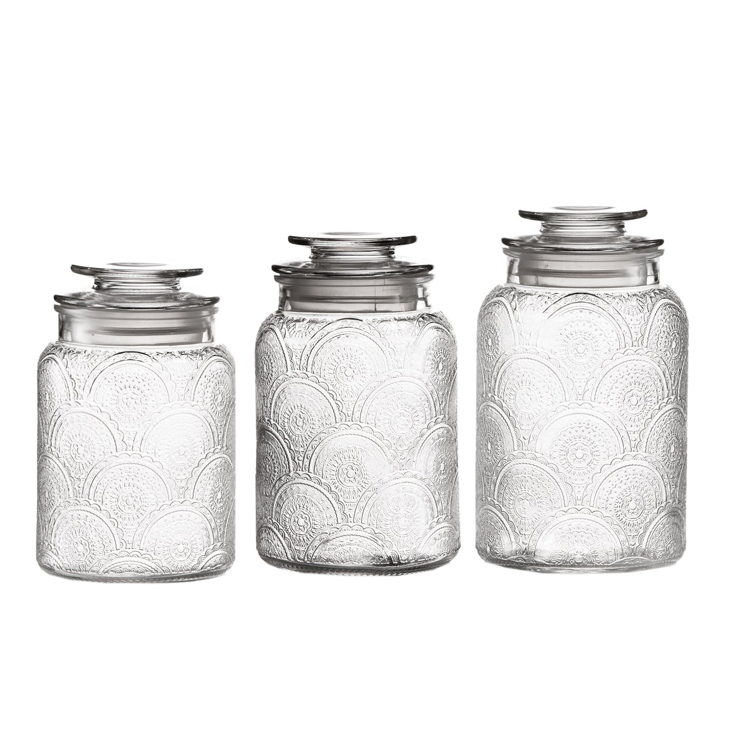 Jay Companies Canister Set 3-Piece Glass Jars