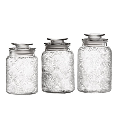 Jay Companies Canister Set 3-Piece Glass Jars