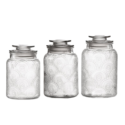 Jay Companies Canister Set 3-Piece Glass Jars