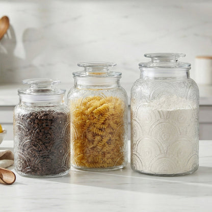 Jay Companies Canister Set 3-Piece Glass Jars
