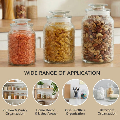 Jay Companies Canister Set 3-Piece Glass Jars