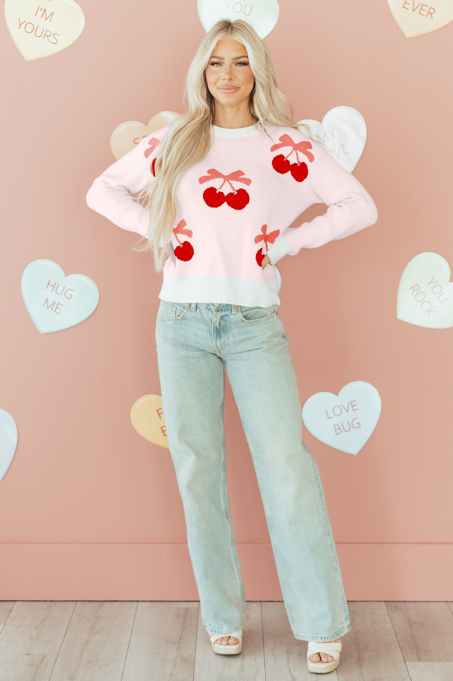 Threaded Pear Nevaeh Pattern Drop Shoulder Sweater