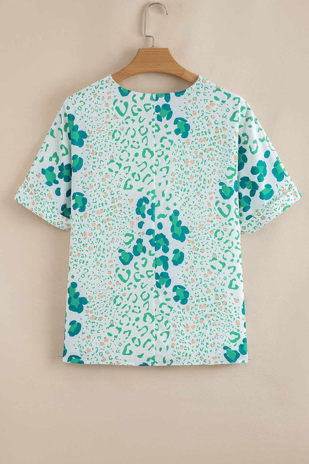 Threaded Pear Azalea Print Short Sleeve Blouse