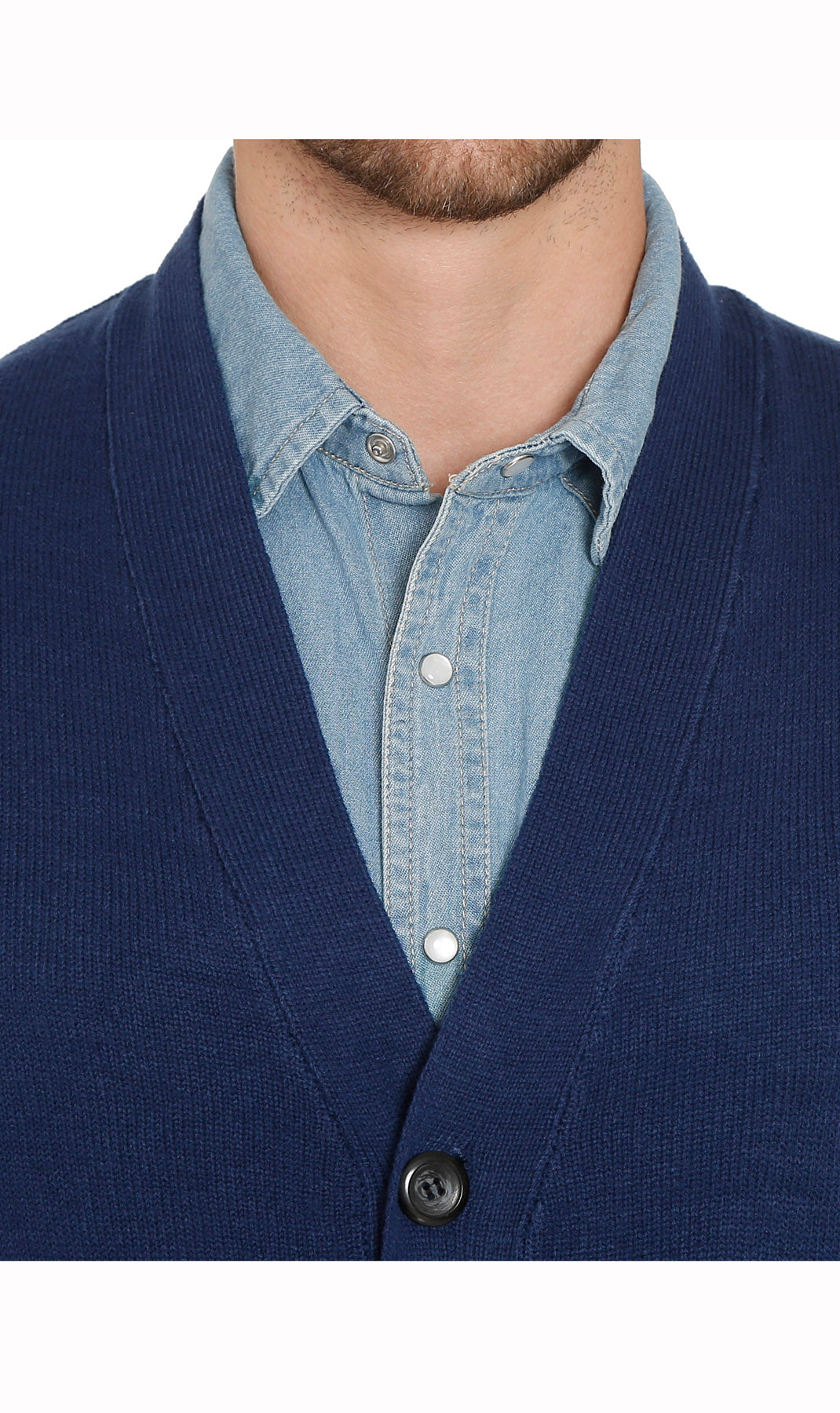 Men's Cashmere-Like Button Front Flat Knit Sweater Vest with front patch pockets