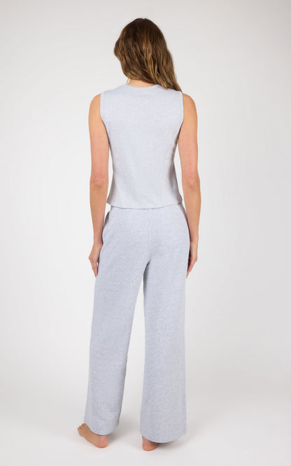 Ribbed Tank & Loop Terry Wide Leg Pant Set