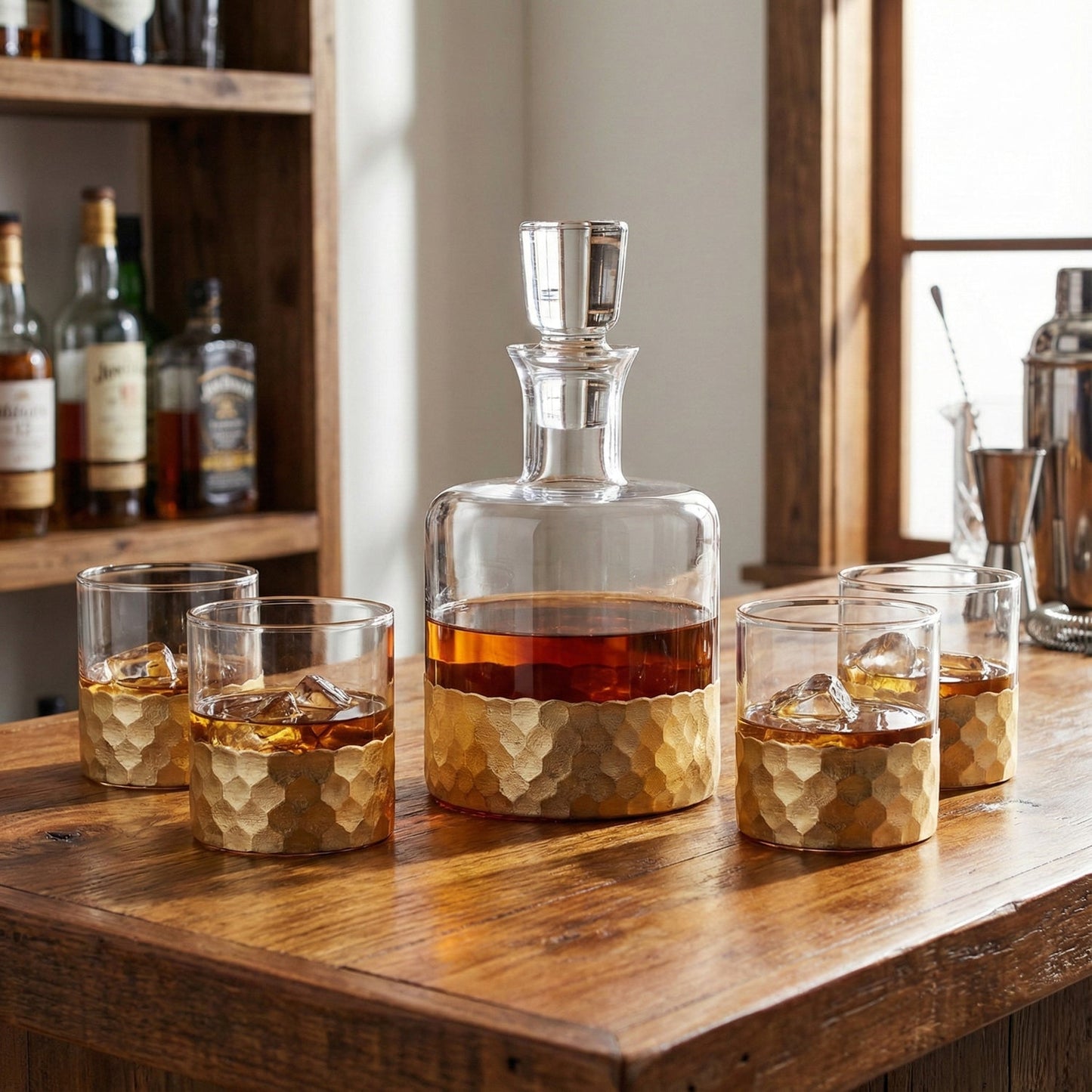 Jay Companies Daphne Gold 5 Pieces Whiskey Set