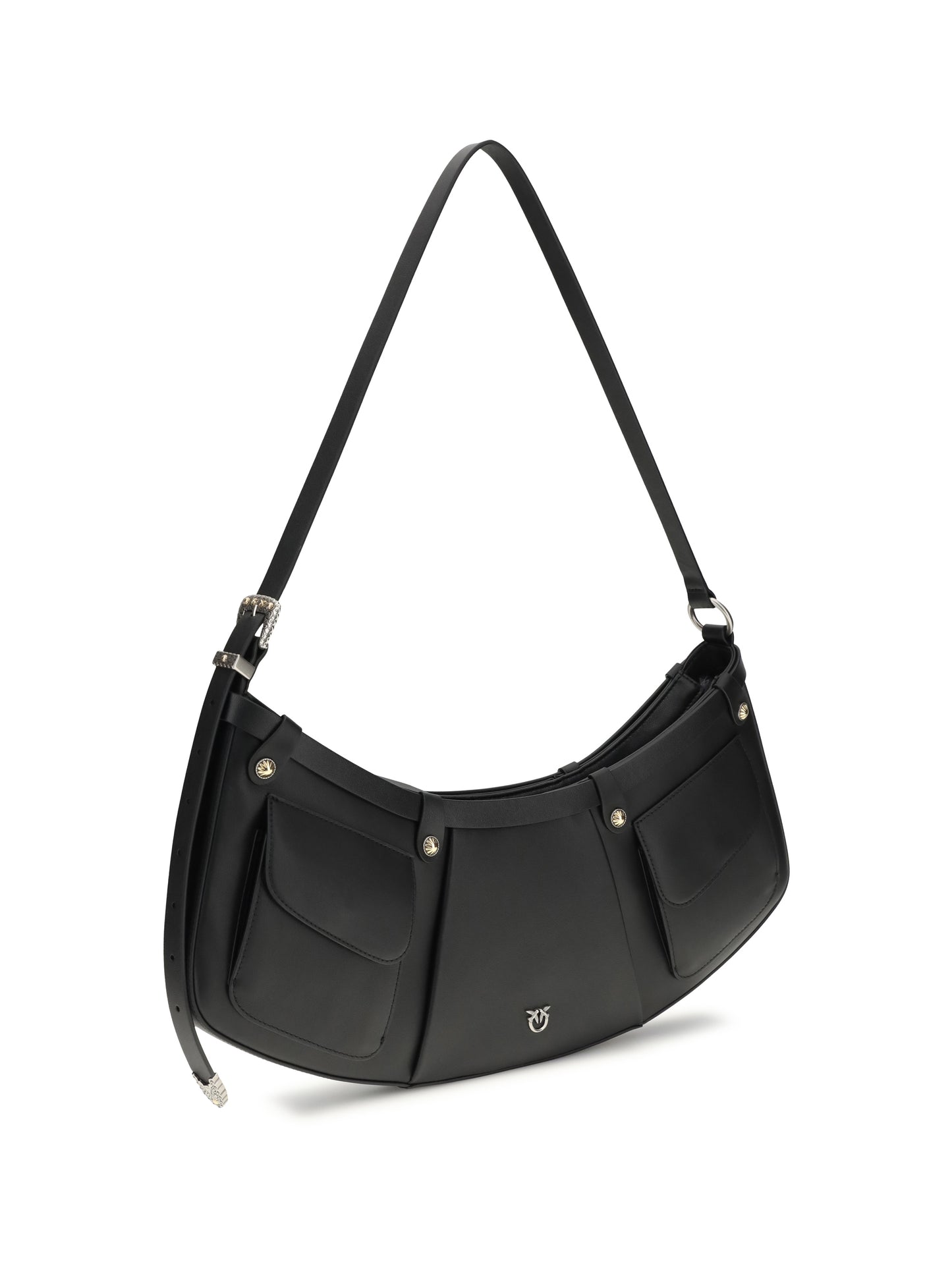 Shoulder Bag Pocket Body Black/Old Silver