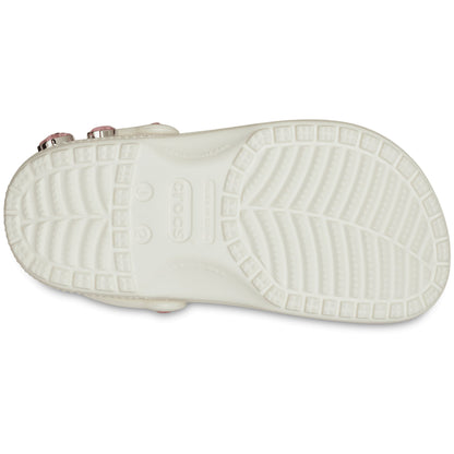 Crocs Grade School Classic Iridescent Hearts Clogs Chalk