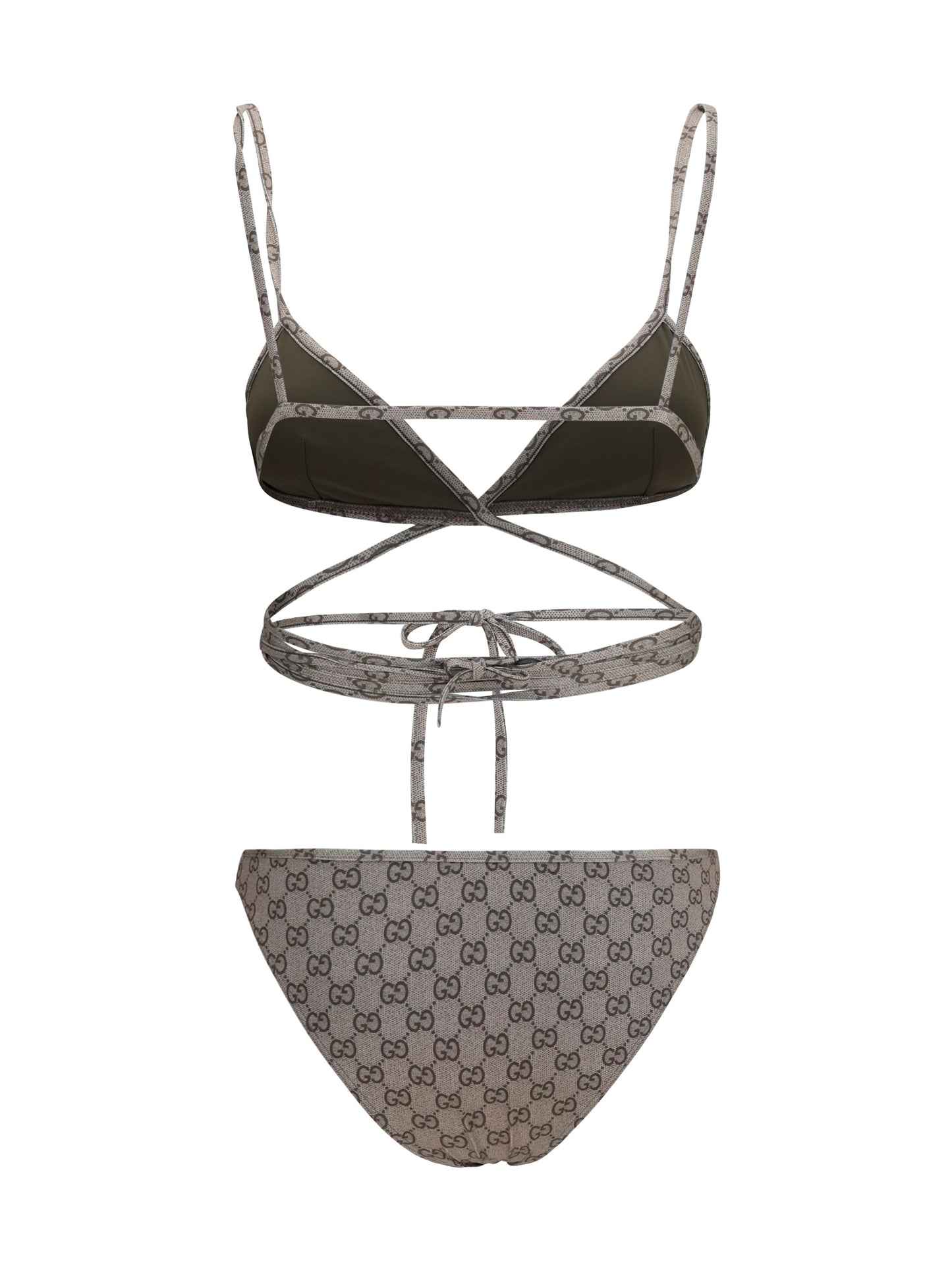 Stretch Jersey Bikini Beige/Ebony