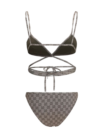 Stretch Jersey Bikini Beige/Ebony