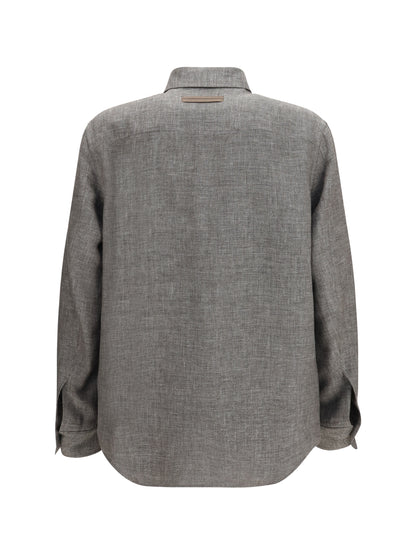 Overshirt Cashmere Linen & Silk Grey