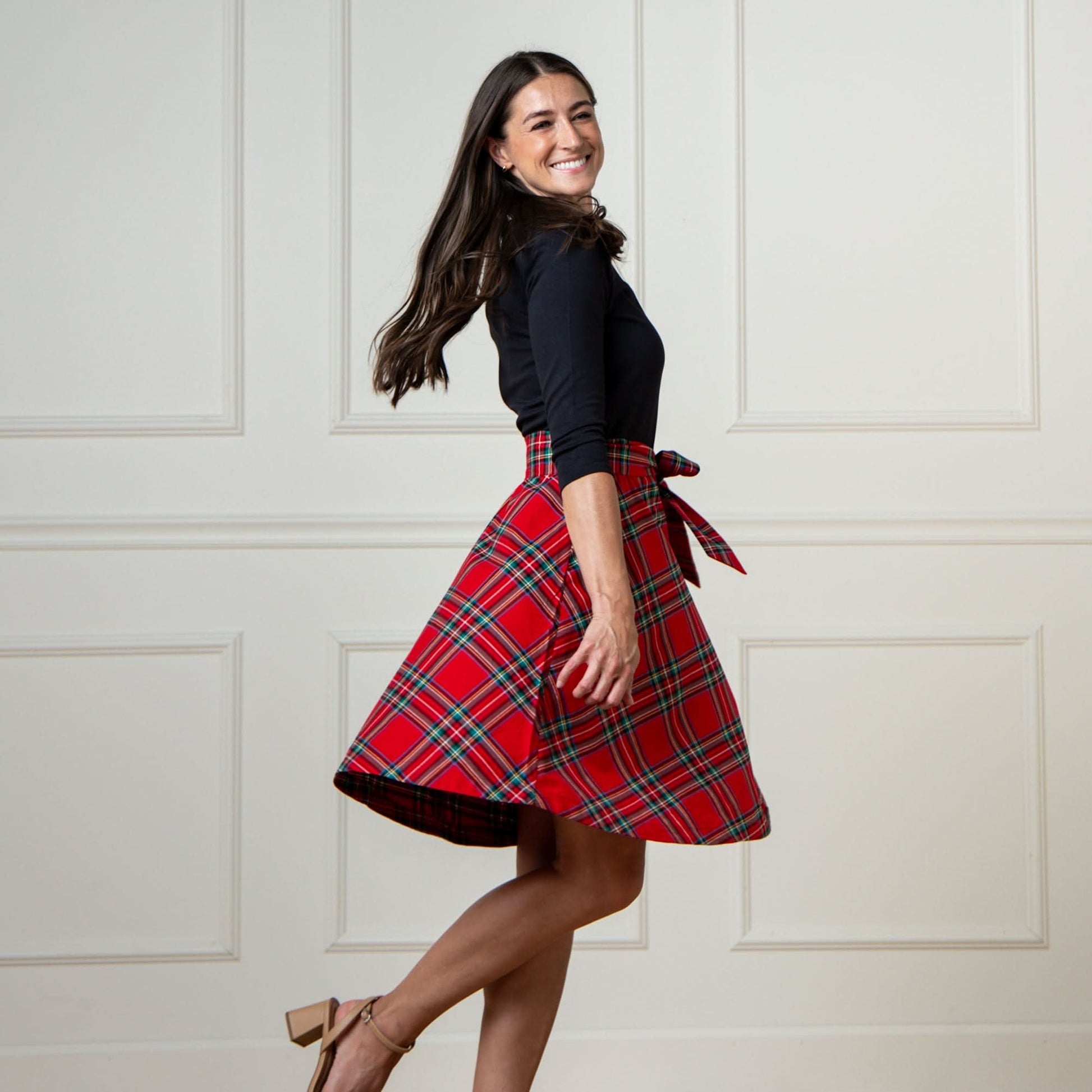 skater tartan dress Orange Trick-or-Tartan Skater Dress