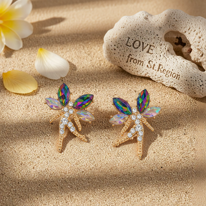 Purple Crystal & Cubic Zirconia Fairy Stud Earrings