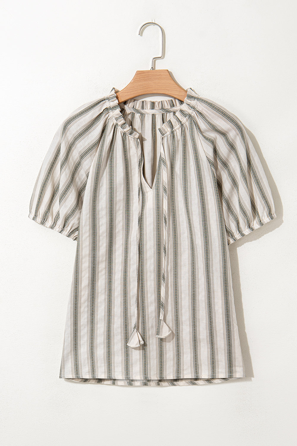 Threaded Pear Lorelai Tie Short Sleeve Blouse