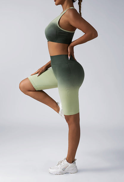 Seamless Women's Activewear Sets – 2-Piece Crop Top & High Waist Shorts/Leggings