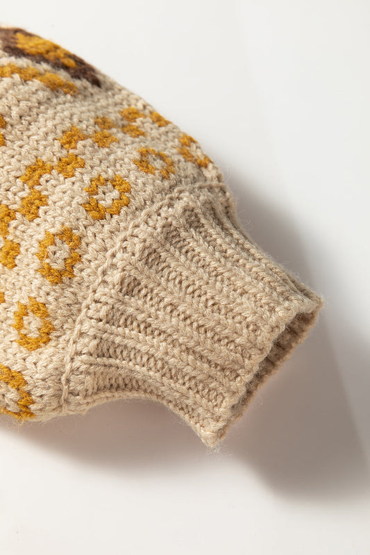 Threaded Pear Hana Pattern Knitted Cardigan Sweater