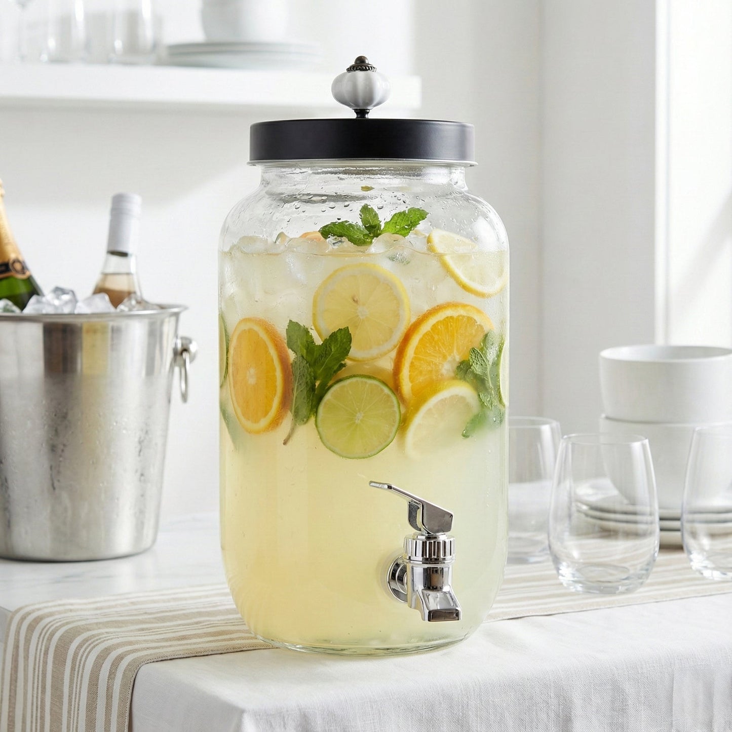 Jay Companies Manchester Glass Beverage Dispenser 1 Gal