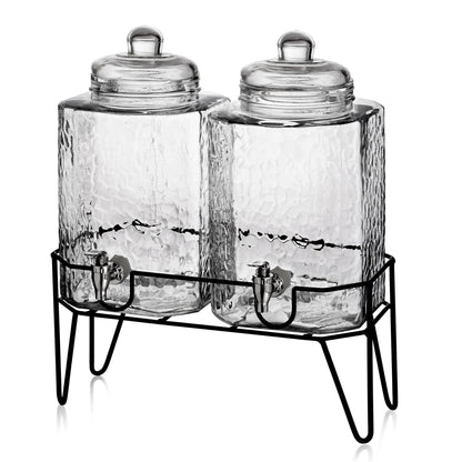 Jay Companies Hamburg Set Of 2 Beverage Dispensers With Stand 1.5 Gal Each