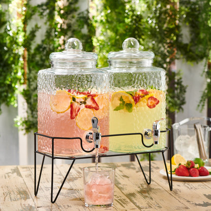 Jay Companies Hamburg Set Of 2 Beverage Dispensers With Stand 1.5 Gal Each