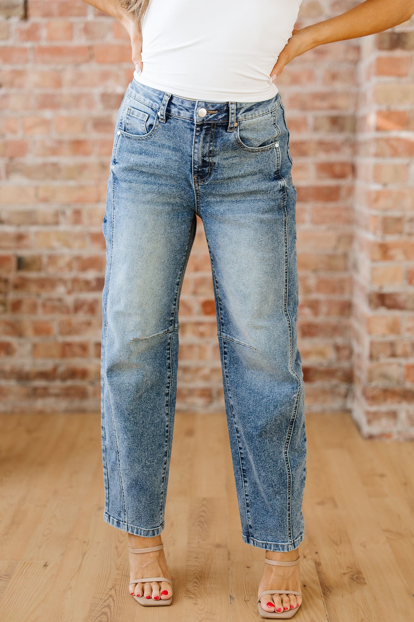 Threaded Pear Milena Seam Detail Shift Jeans