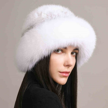 Women’s Mink Hair Winter Hat – Braided Fur Warm Elegant Beanie